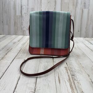 Kuskaya Crossbody Bag Handwoven In Peru Pima Cotton Leather Trim Boho Chic